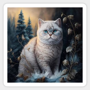 White British Shorthair Art Sticker